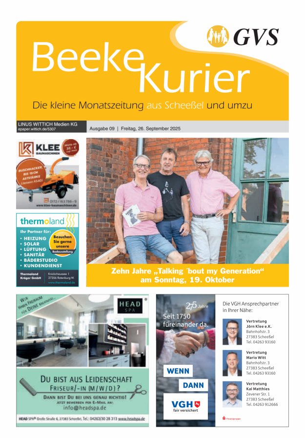 Beeke Kurier Titelblatt 09/2025