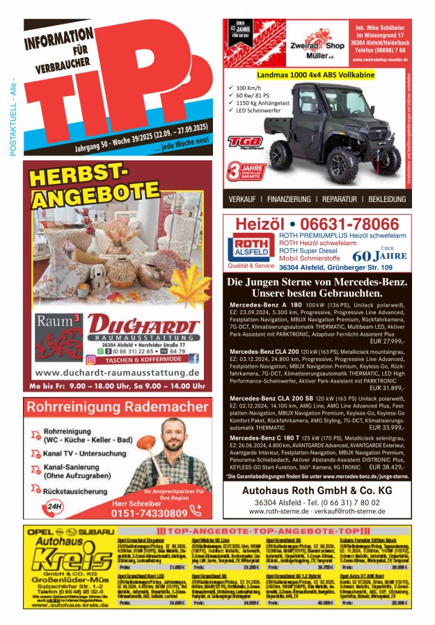 Tipp Vogelsberg Titelblatt 39/2025