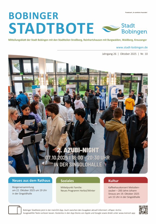 Bobinger Stadtbote Titelblatt 10/2025