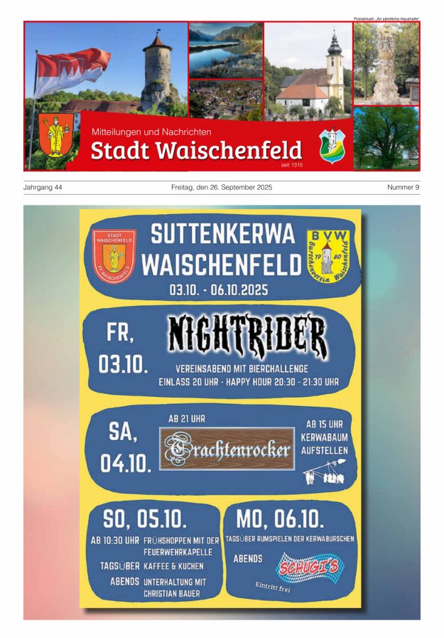 Stadt Waischenfeld - Mitteilungen und andere Nachrichten Titelblatt 09/2025