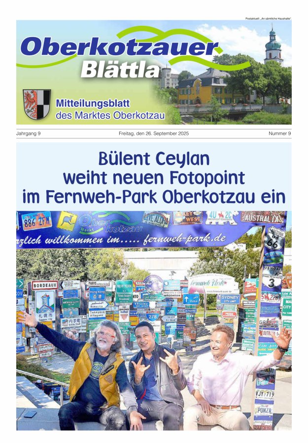 Oberkotzauer Blättla Mitteilungsblatt des Marktes Oberkotzau Titelblatt 09/2025