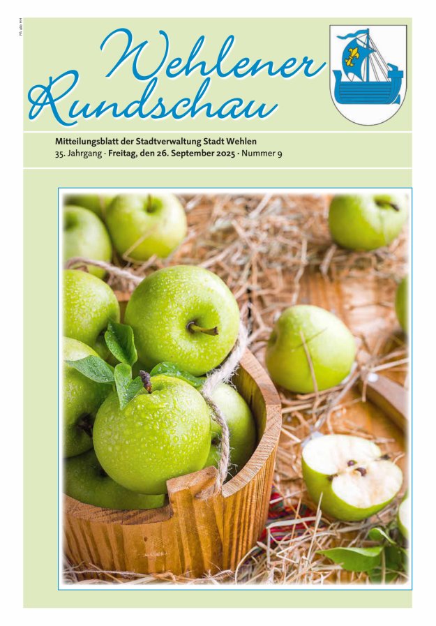 Wehlener Rundschau - Mitteilungsblatt der Stadtverwaltung Stadt Wehlen Titelblatt 09/2025