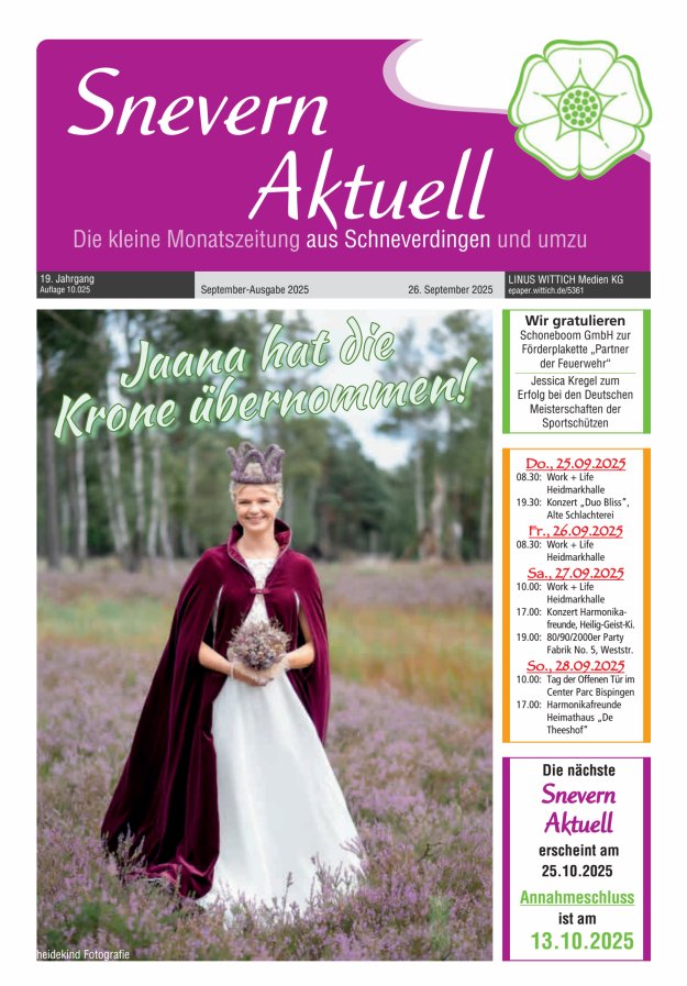 Snevern Aktuell Titelblatt 09/2025