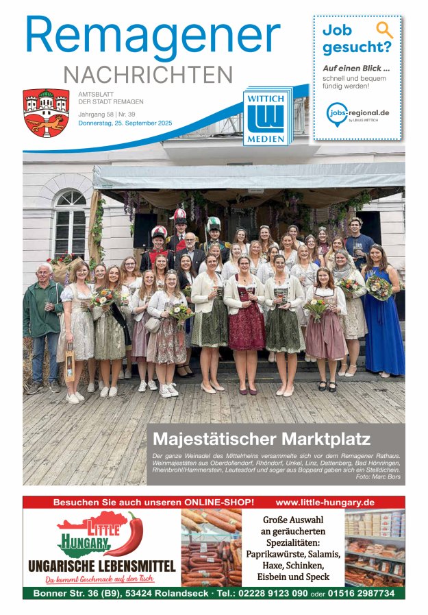 Remagener Nachrichten Titelblatt 39/2025