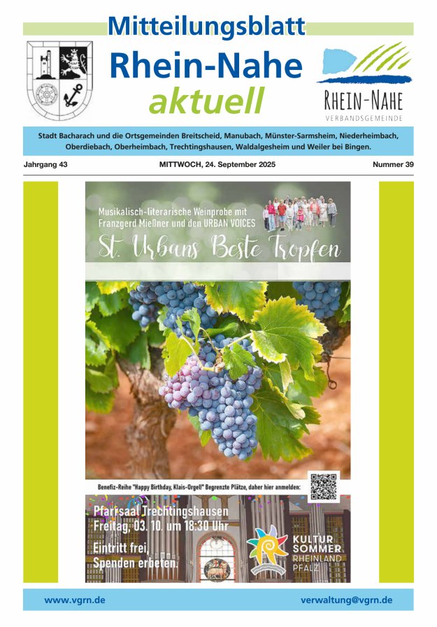 Rhein-Nahe aktuell Titelblatt 39/2025