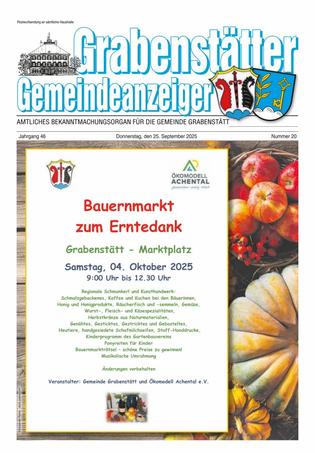 Grabenstätter Gemeindeanzeiger Titelblatt 20/2025