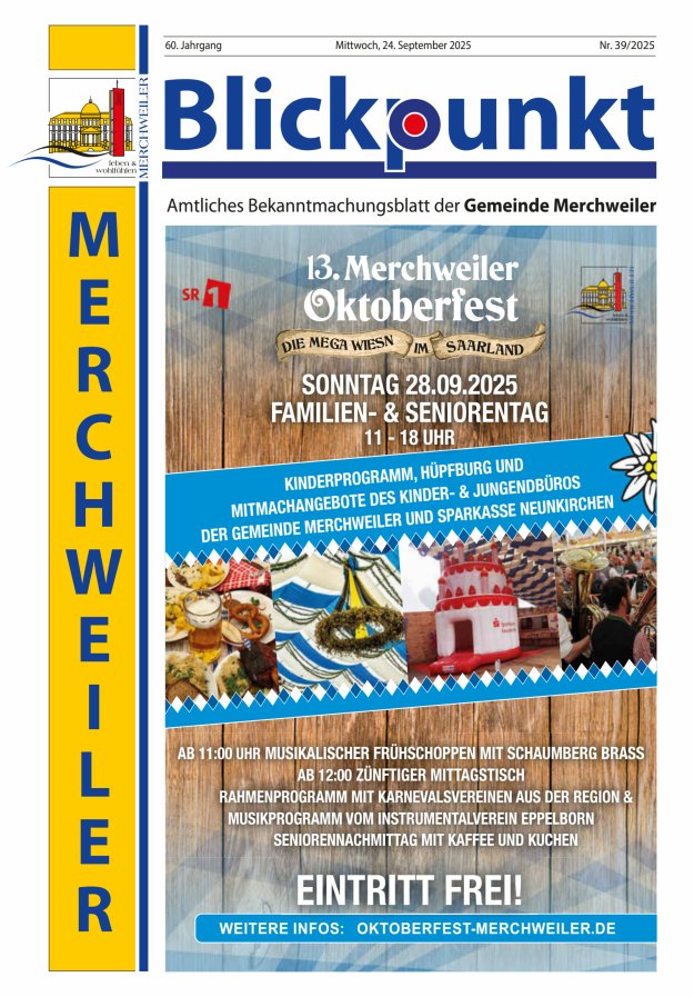 Blickpunkt Merchweiler Titelblatt 39/2025