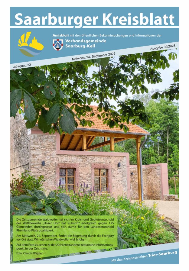 Saarburger Kreisblatt Titelblatt 39/2025