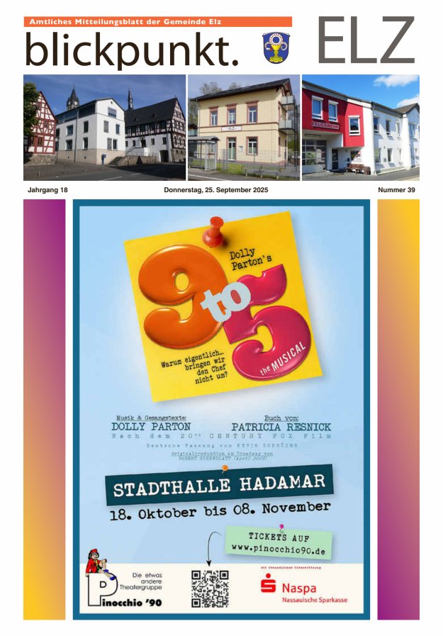 Blickpunkt Elz Titelblatt 39/2025