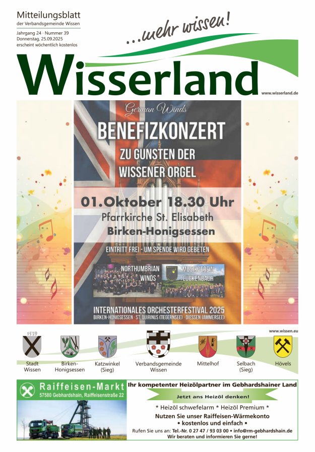 Mitteilungsblatt Wissen - Wisserland...mehr wissen! Titelblatt 39/2025