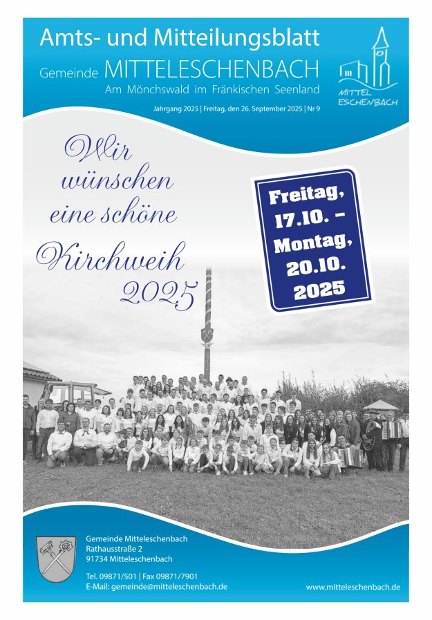 Amts- und Mitteilungsblatt Gemeinde Mitteleschenbach Titelblatt 09/2025