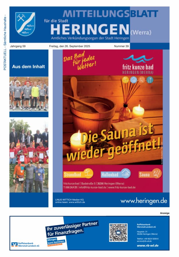 Mitteilungsblatt Heringen Titelblatt 39/2025