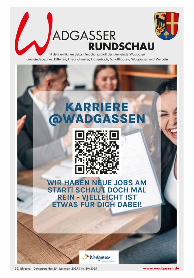 Wadgasser Rundschau Titelblatt 39/2025