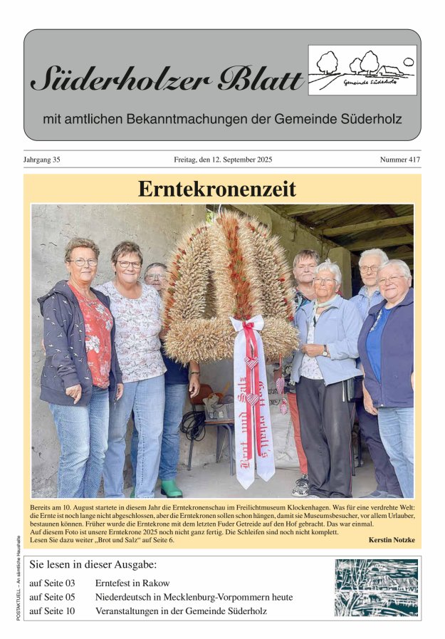 Süderholzer Blatt Titelblatt 417/2025