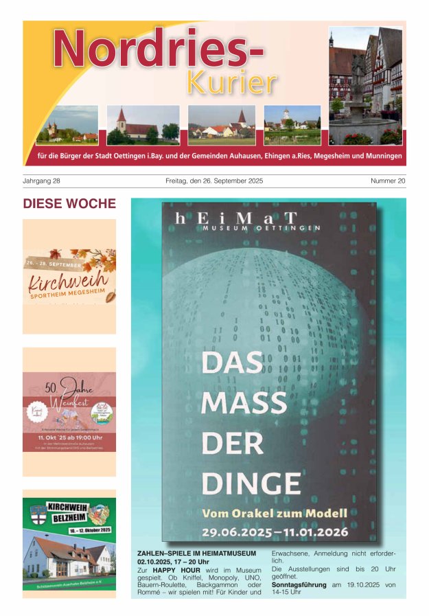 NordRies-Kurier Titelblatt 20/2025