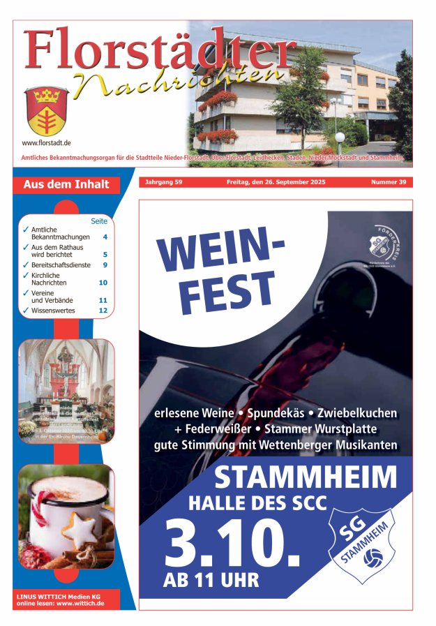 Florstädter Nachrichten Titelblatt 39/2025