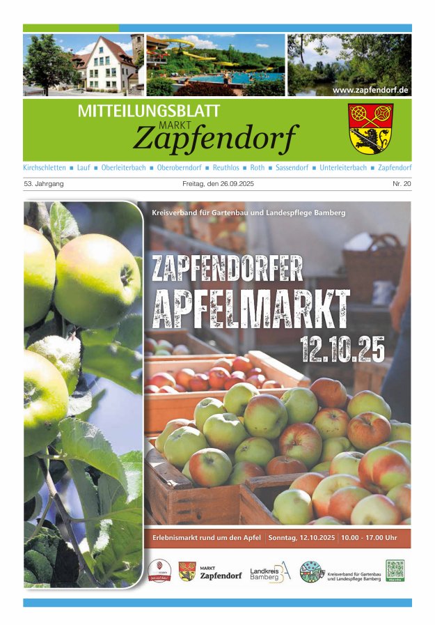 Mitteilungsblatt Markt Zapfendorf Titelblatt 20/2025