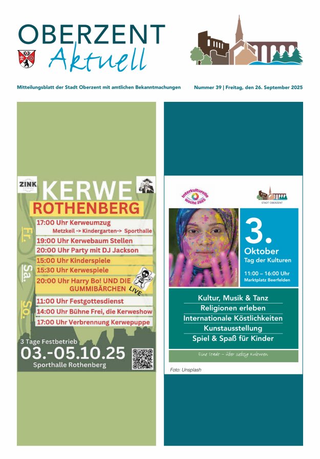 Oberzent aktuell Titelblatt 39/2025