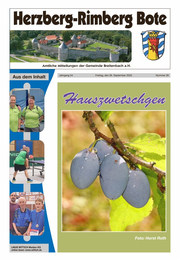 Herzberg-Rimberg Bote Titelblatt 39/2025