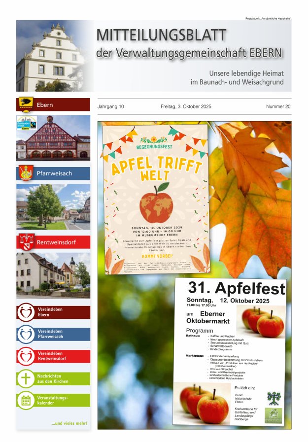 Mitteilungsblatt der Verwaltungsgemeinschaft Ebern Titelblatt 20/2025