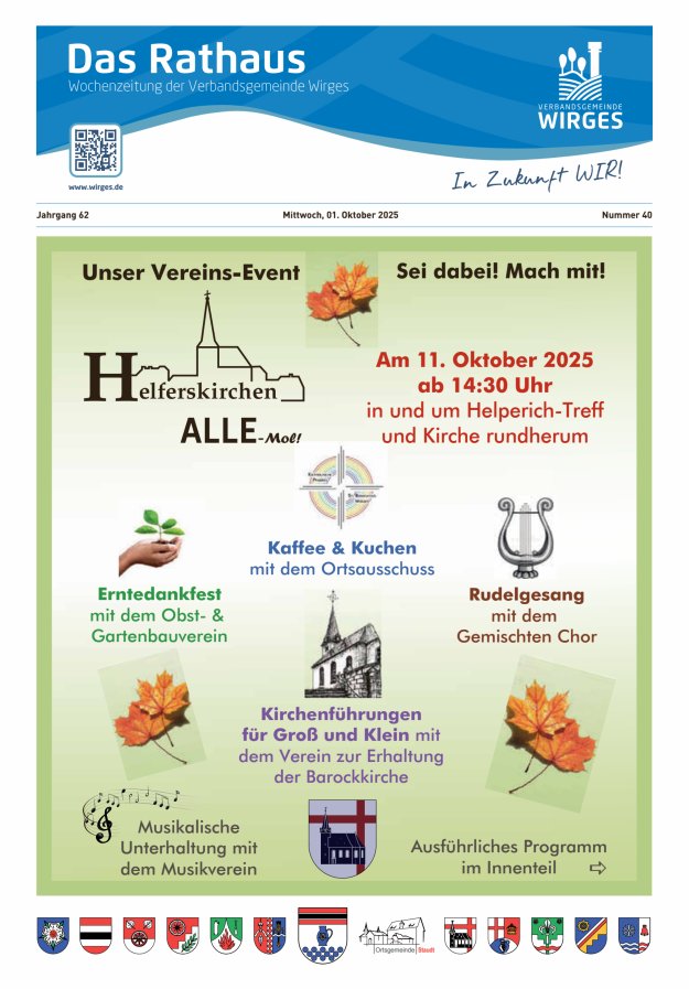 Das Rathaus - Informationen für die Bürger in der VG Wirges Titelblatt 40/2025