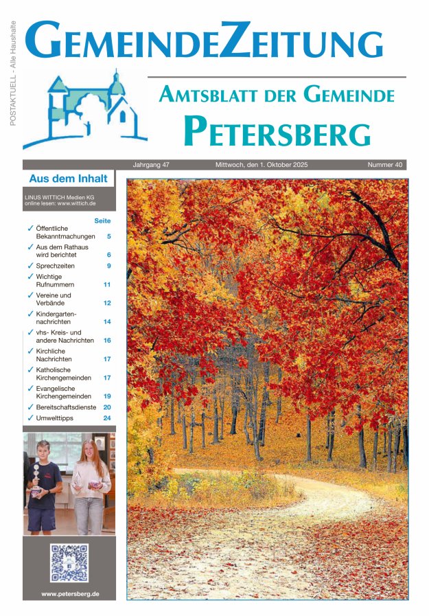 Amtsblatt Blickpunkt Petersberg Titelblatt 40/2025