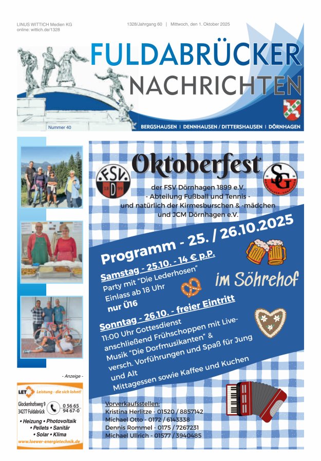 Fuldabrücker Nachrichten Titelblatt 40/2025