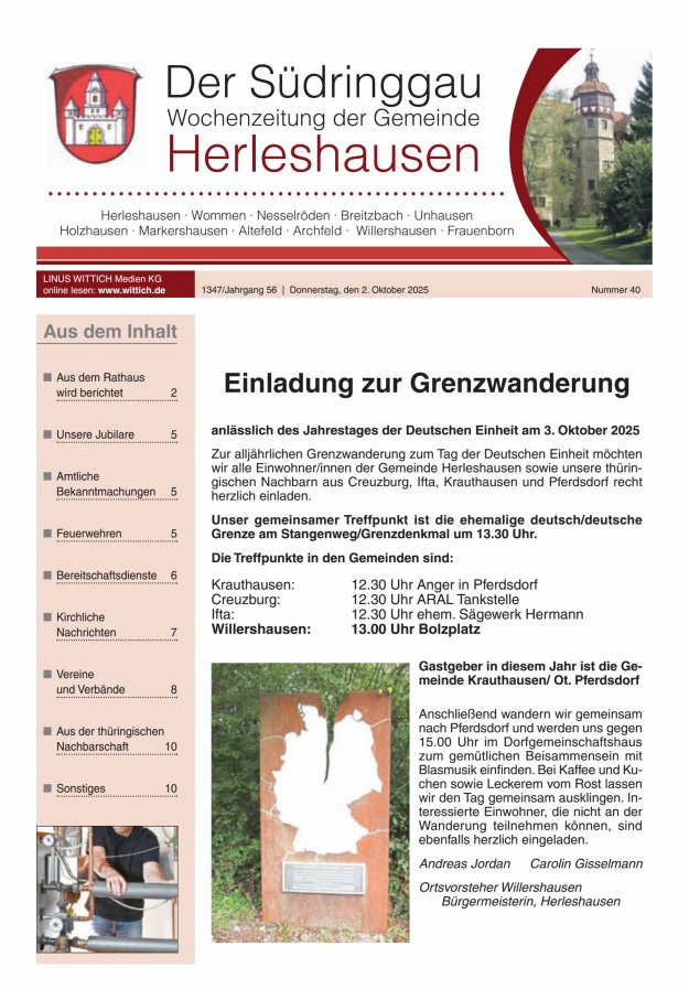 Der Südringgau Titelblatt 40/2025
