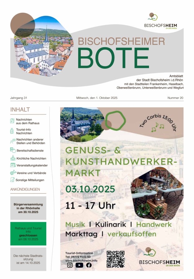 Bischofsheimer Bote Titelblatt 20/2025