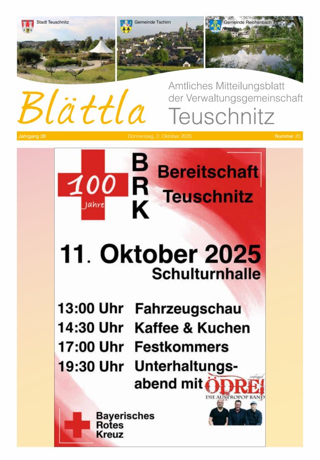 VG-Nachrichten Teuschnitz Titelblatt 20/2025