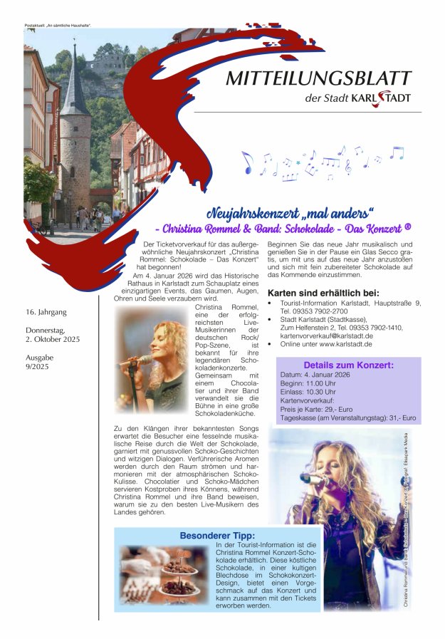 Mitteilungsblatt Karlstadt Titelblatt 09/2025