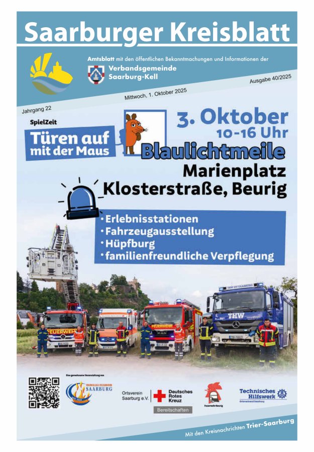 Saarburger Kreisblatt Titelblatt 40/2025