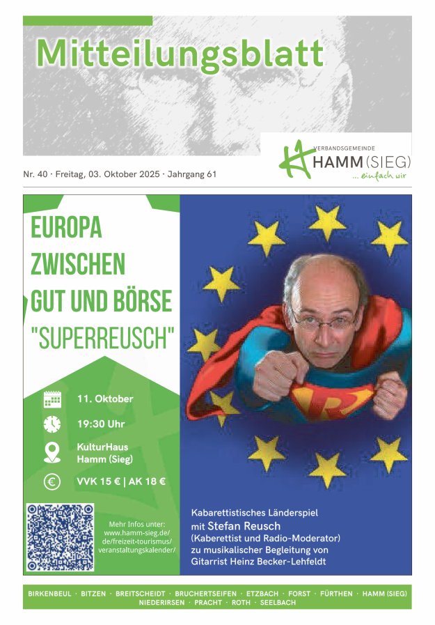 Mitteilungsblatt Hamm (Sieg) Titelblatt 40/2025