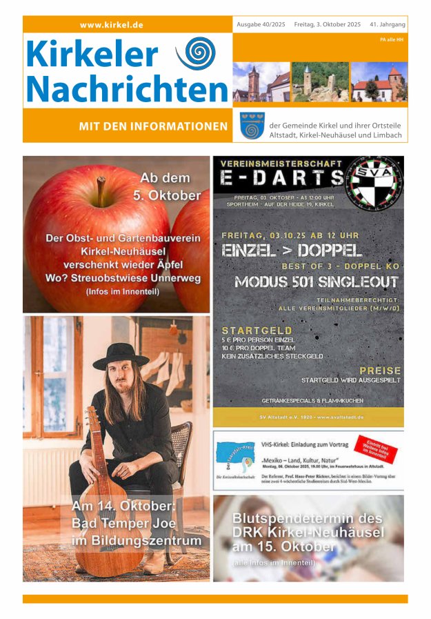Kirkeler Nachrichten Titelblatt 40/2025