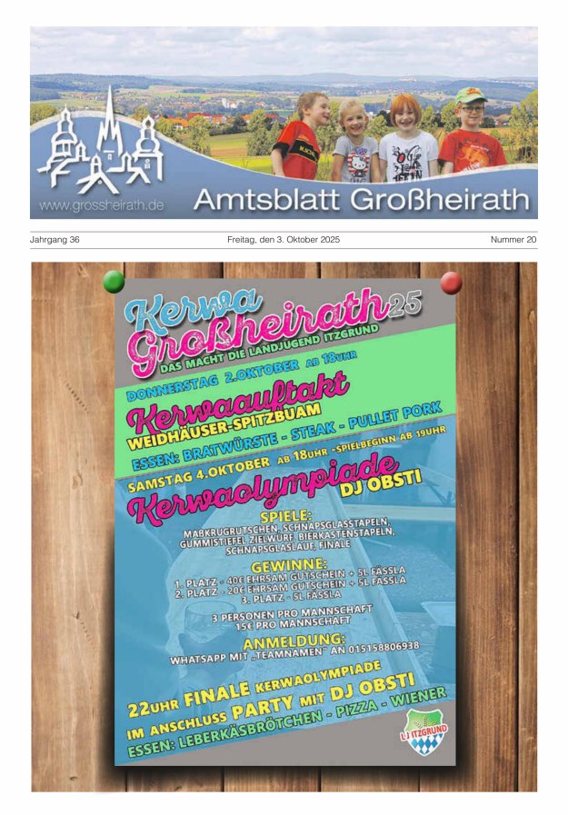 Amtsblatt Großheirath Titelblatt 20/2025