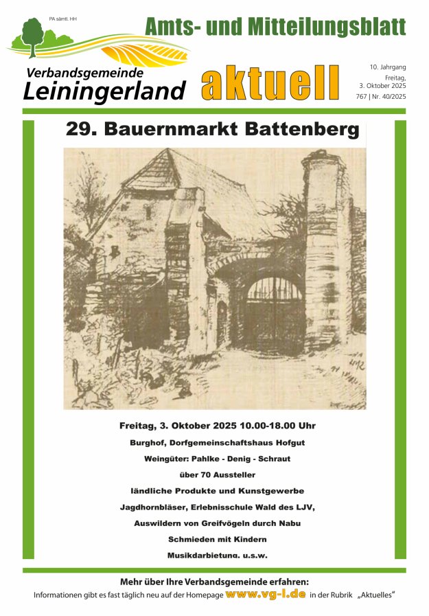VG Leiningerland aktuell Titelblatt 40/2025