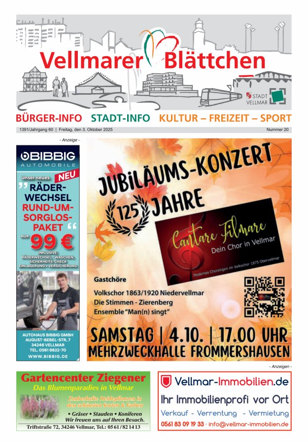 Vellmarer Blättchen Titelblatt 20/2025