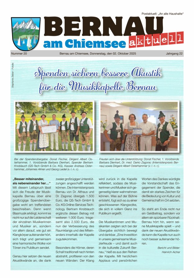 Bernau Aktuell Titelblatt 20/2025