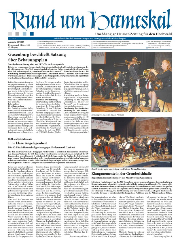 Rund um Hermeskeil Titelblatt 40/2025