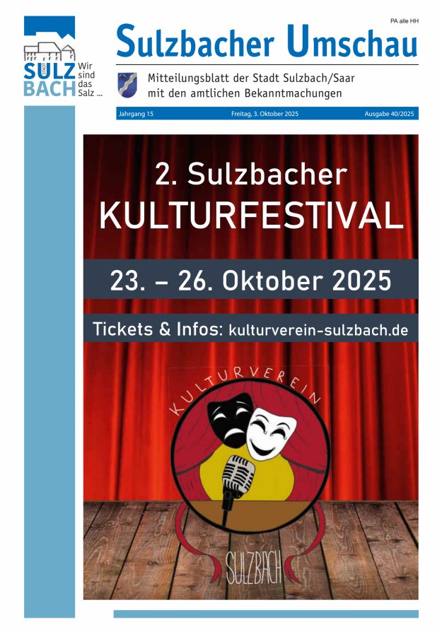 Sulzbacher Umschau Titelblatt 40/2025
