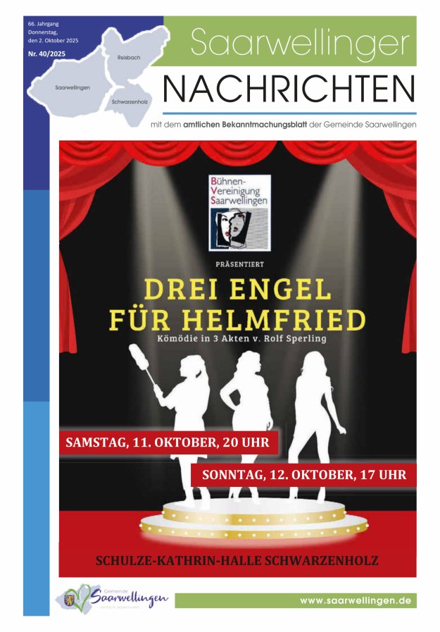Saarwellinger Nachrichten Titelblatt 40/2025