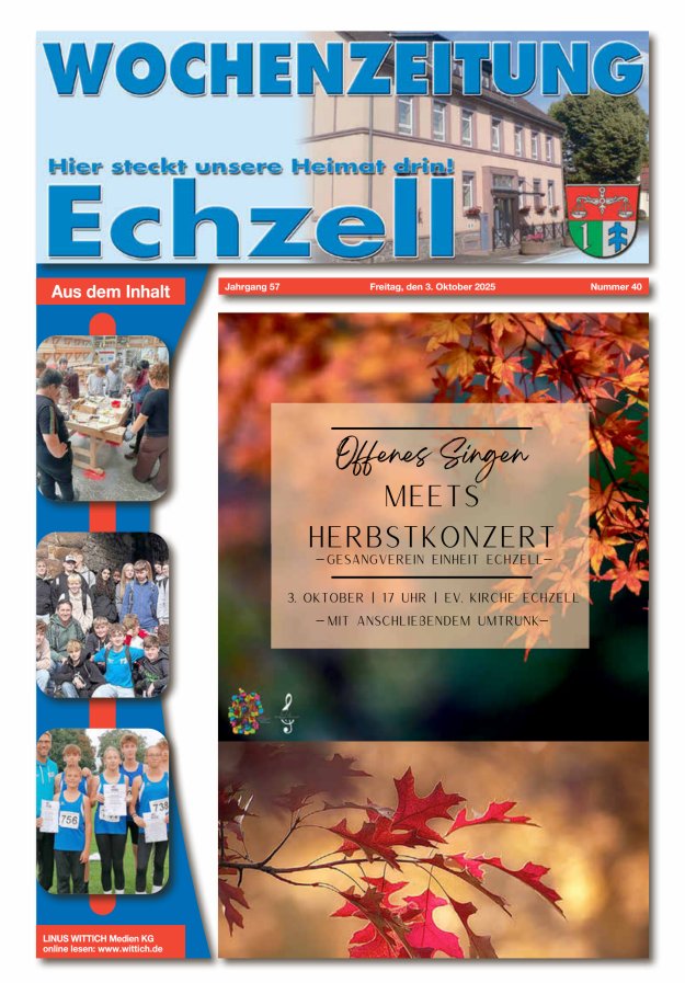 Wochenzeitung für die Gemeinde Echzell Titelblatt 40/2025