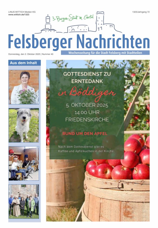 Felsberger Nachrichten Titelblatt 40/2025