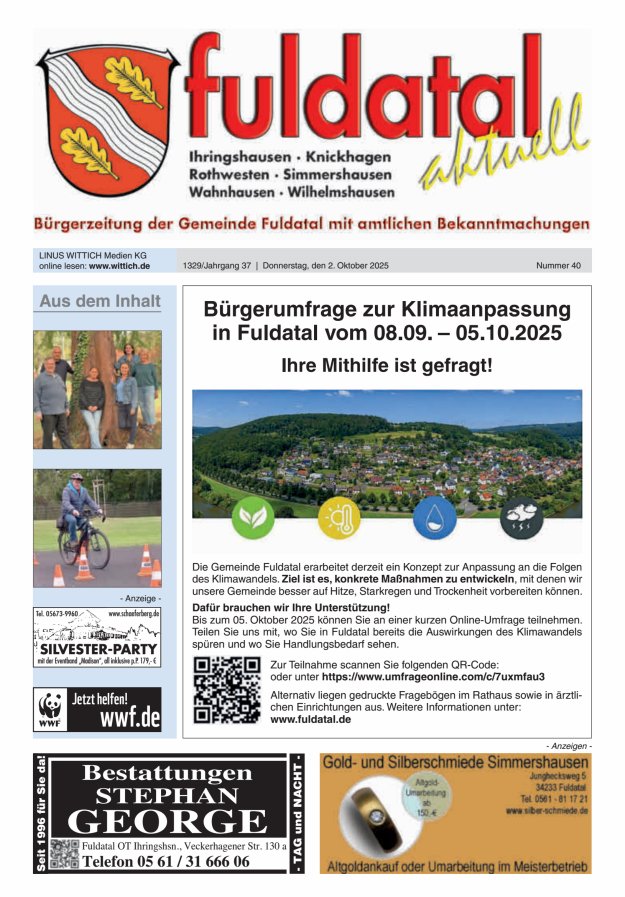 Fuldatal aktuell Titelblatt 40/2025
