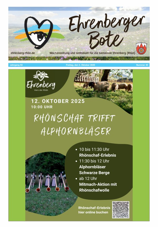 Ehrenberger Bote Titelblatt 40/2025