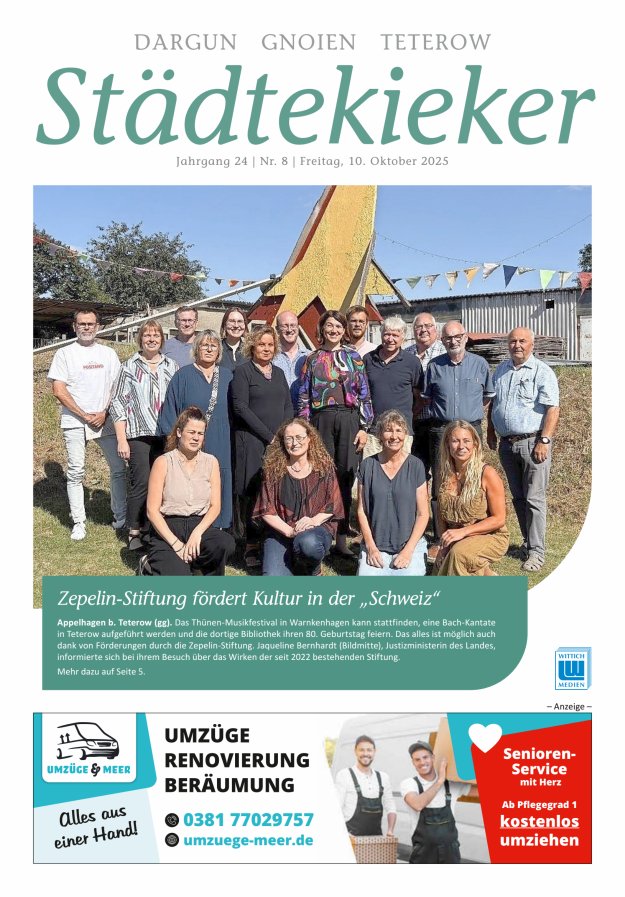 Städte Kieker Gnoien Dargun Teterow Titelblatt 08/2025