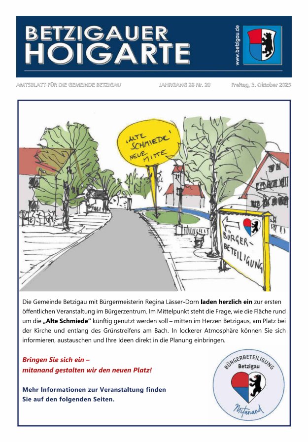 Betzigauer Hoigarte Amtsblatt der Gemeinde Betzigau Titelblatt 20/2025