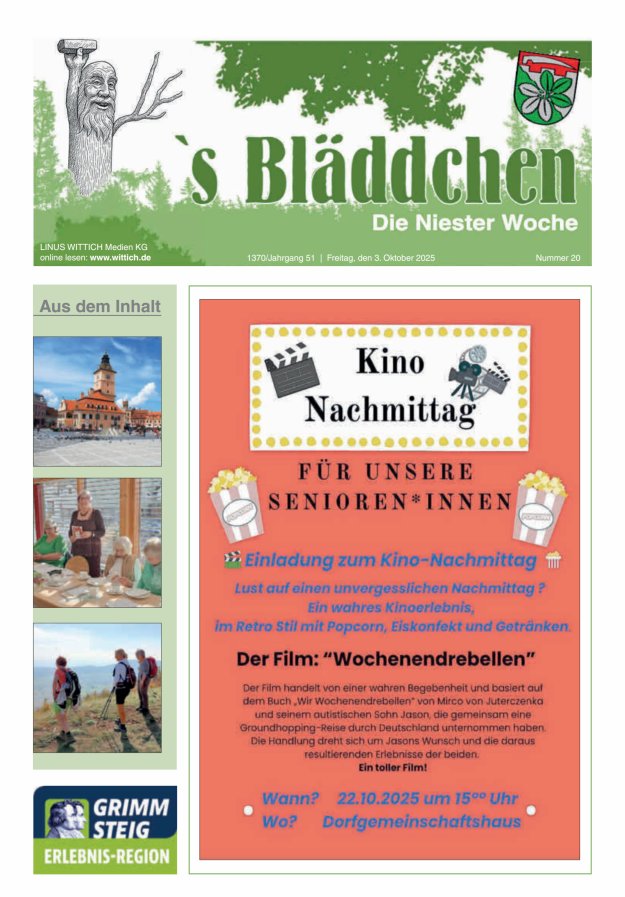 Niester Woche Titelblatt 20/2025