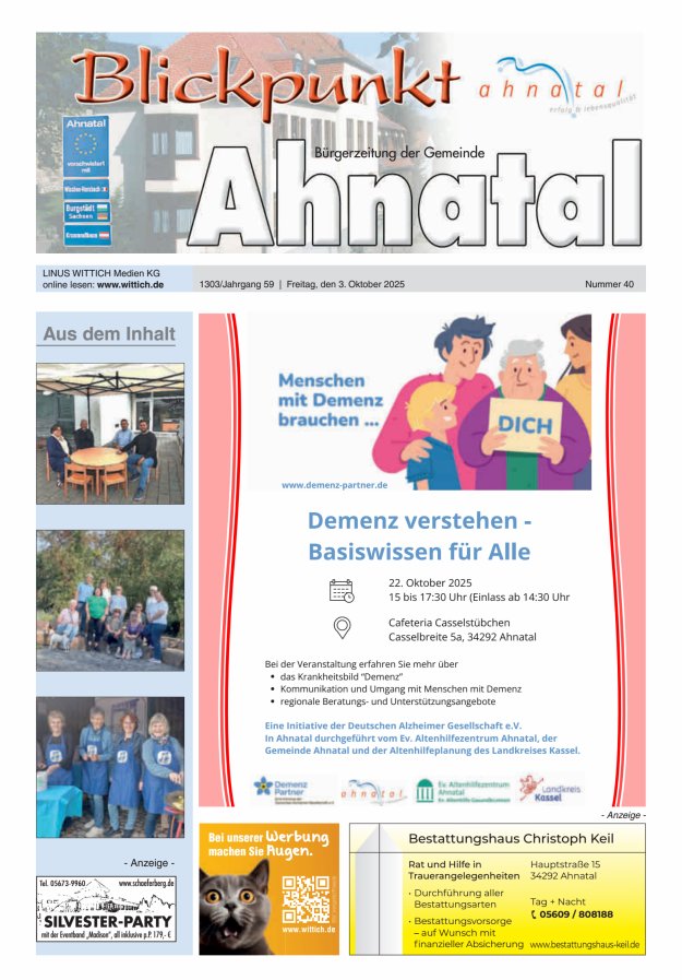 Blickpunkt Ahnatal Titelblatt 40/2025