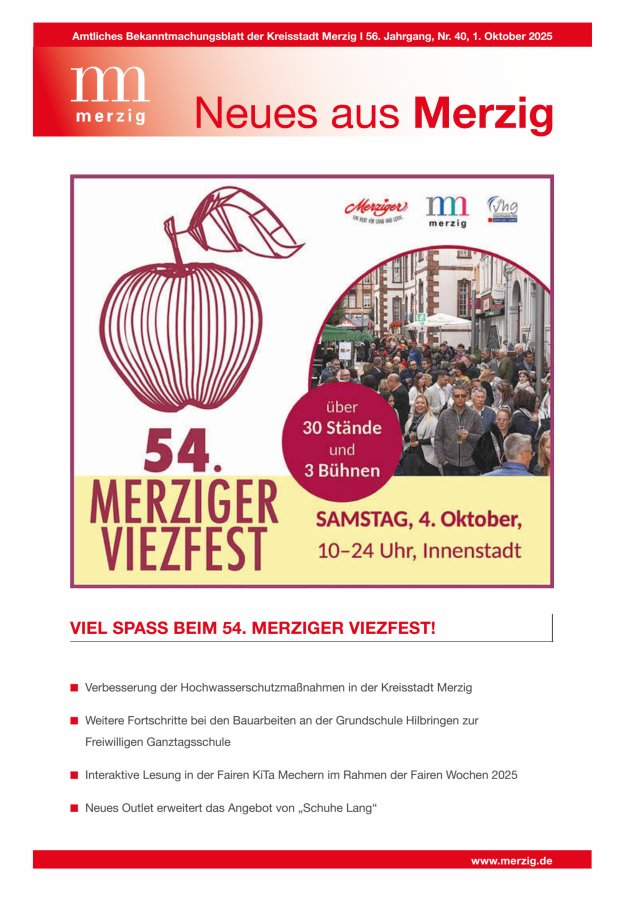 Neues aus Merzig Titelblatt 40/2025